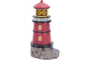 ROSYCOUD Solar Powered Lighthouse,Village Christmas Decor,Christmas Village Building Waterproof Statue Lighthouse Lamp for Yard Lawn Patio Gifts