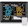 Sainlogic Wireless Weather Station with Atomic Clock, 8.3" Large Easy to Read Screen & Indoor Outdoor Sensor for Temperature, Humidity, Weather Forecast & Alarm(No WiFi)