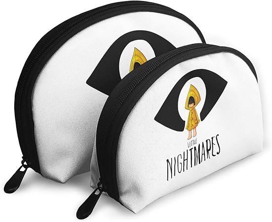 Amazon シェル型収納袋 化粧ポーチ 2個セット リトルナイトメア キャラクター 化粧品袋 コスメポーチ 貝殻型 化粧バッグ 親子ポーチ メイクポーチ 収納バッグ 半円形 子母バッグ プリント 財布 旅行グッズ 大容量 ファッション 小物入れ かわいい チーズ風味の花