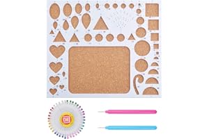 AYLIFU 1 Set of Paper Quilling Template Board Quilling Mould with 2pcs Quilling Slotted Tools and 40pcs Pearl Head Pins for DIY Paper Craft