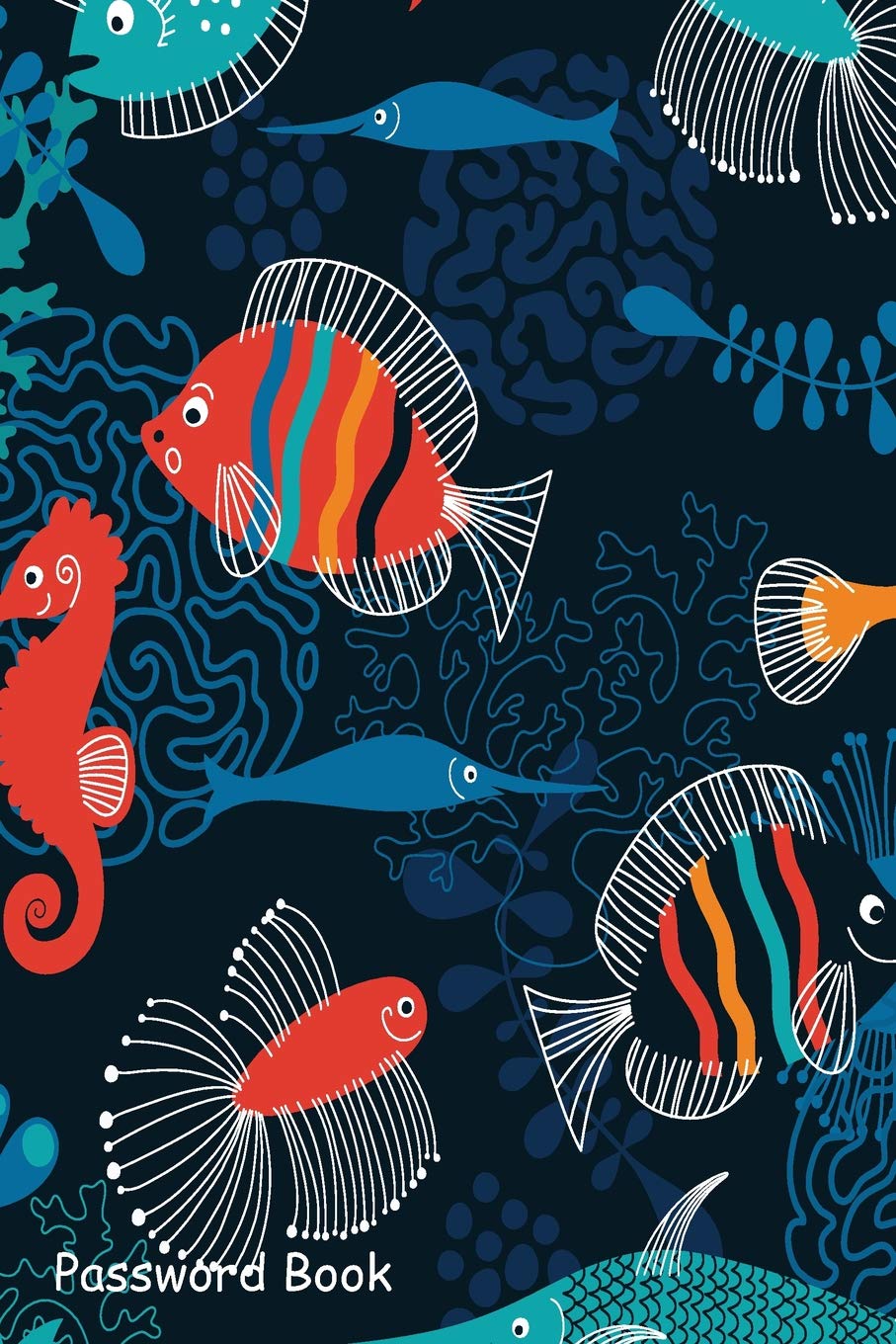 Password Book: Include Alphabetical Index With Ocean Animal Floral Leaves