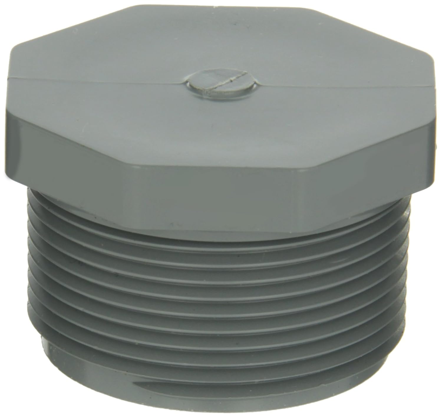 GF Piping Systems CPVC Pipe Fitting, Plug, Schedule 80, Gray, 1" NPT