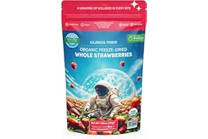Claros Farm Organic Whole Freeze-Dried Strawberries (30g Pack) — Healthy Freeze Dried Food — Gluten-Free, Vegan, Organic Fruit Snacks for Office, School, or Home
