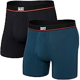 SAXX Underwear Co. Men's Non-Stop Stretch Cotton Boxer Brief Fly 2-Pack