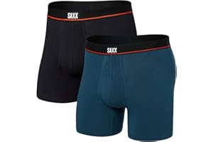 SAXX Underwear Co. Men's Non-Stop Stretch Cotton Boxer Brief Fly 2-Pack