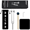 128 Hz Tuning Fork Weights Aluminum Clinical Grade Nerve/Sensory with Black Silicone Hammer, Cleaning Cloth and Felt Case, Non-Magnetic Aluminum Alloy