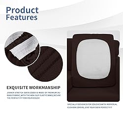 JIVINER Newest 3 Pieces Couch Covers for 2 Cushion