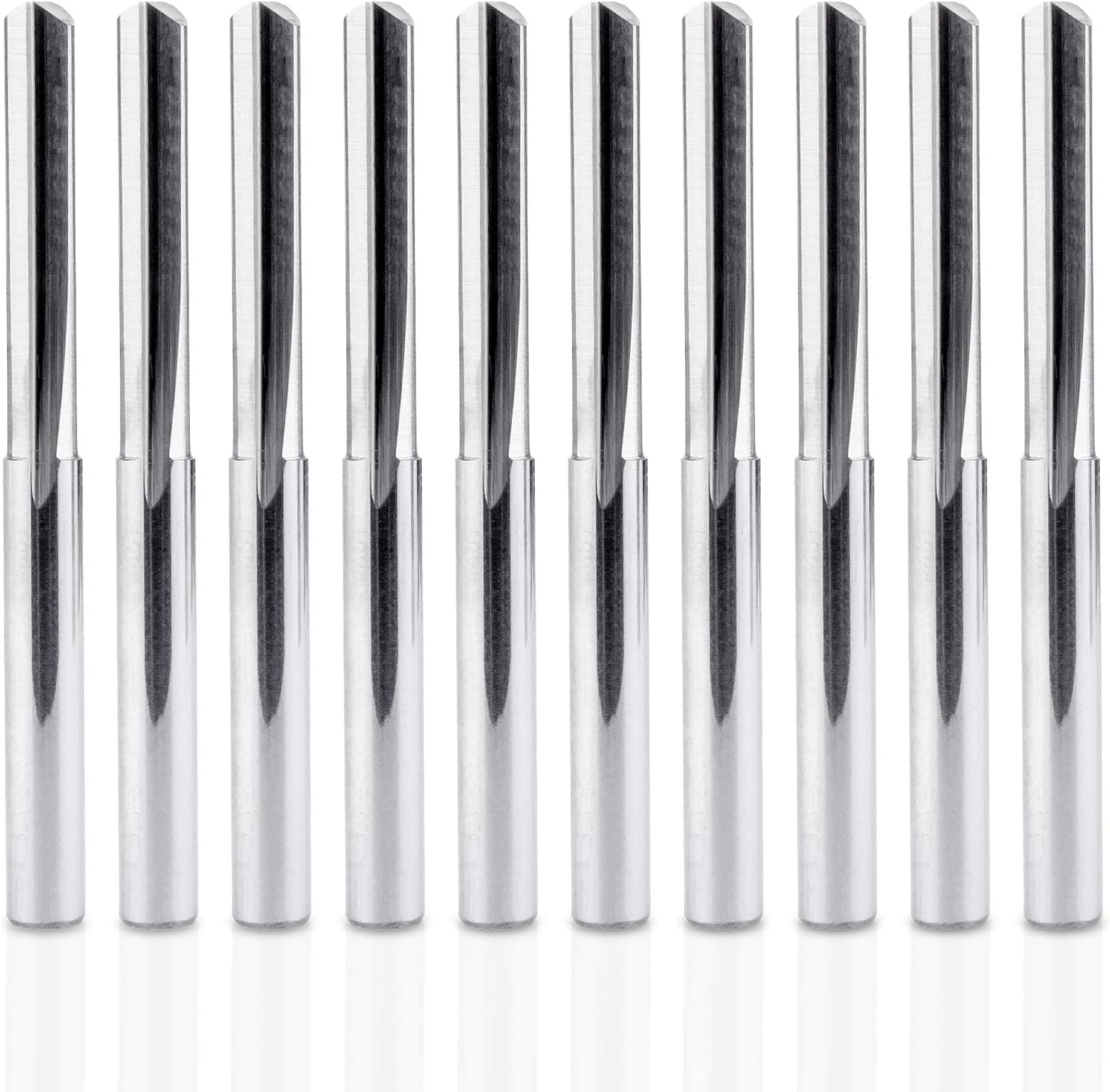 HQMaster Router Bits Straight End Mill Milling Cutter Endmill 2 Flutes CNC Cutting Carbide Tungsten Steel Straight Slot Bit, Pack of 10 (4 x 22 x 45 mm)