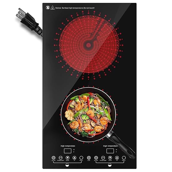 EVITUTA ELECTRIC COOKTOP, 2 BURNER ELECTRIC STOVE WITH...