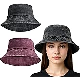 2 Pieces Bucket Hat Sun Packable Travel Beach Fishing Hat for Men Women