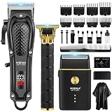 HIENA PRO Hair Clippers for Men Professional, Cordless Barber Clipper T-Blade Beard/Hair Trimmer Foil Shaver Full Barber Set, Electric Men's Hair Cutting Kit with 8 Guide Combs