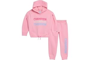 Champion Girls Hoodie and Sweatpant Set for Kids Athletic Fleece Sweatsuit