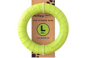 PetSpy Dog Training Ring for Outdoor Fitness Floatable Pulling Toy and Flying Disc Interactive Play Tool for Small Medium Large Dogs