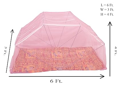 Elegant Mosquito Net Single Bed Foldable Mosquito Net (Pink)