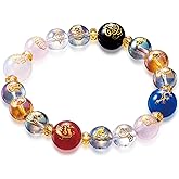 横浜わくわく館 Japan money lucky charms bracelet crystal bracelets feng shui good luck japan traditional design wealth men women unisex stretch