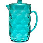 QG Acrylic Plastic Pitcher with Lid BPA Free - Great for Iced Tea & Water - Blue - 0.63 Gallon / 80 oz. / 2.5 Quart
