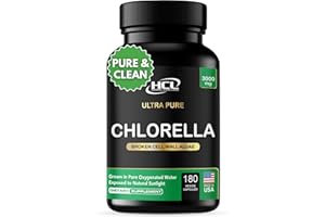 HCL HERBAL CODE LABS Chlorella Capsules 3000 mg - Cracked Cell Wall Blue Green Algae Supplement - Best Natural Detox Cleanse - Plant Vitamins Minerals Chlorophyll Vegan Protein Powder Pills - Made in USA