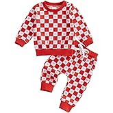 COORALLY Toddlers Two-Piece Outfits Baby Boy Girl Long-Sleeve Crewneck Printed Sweatshirt and Pants Sets