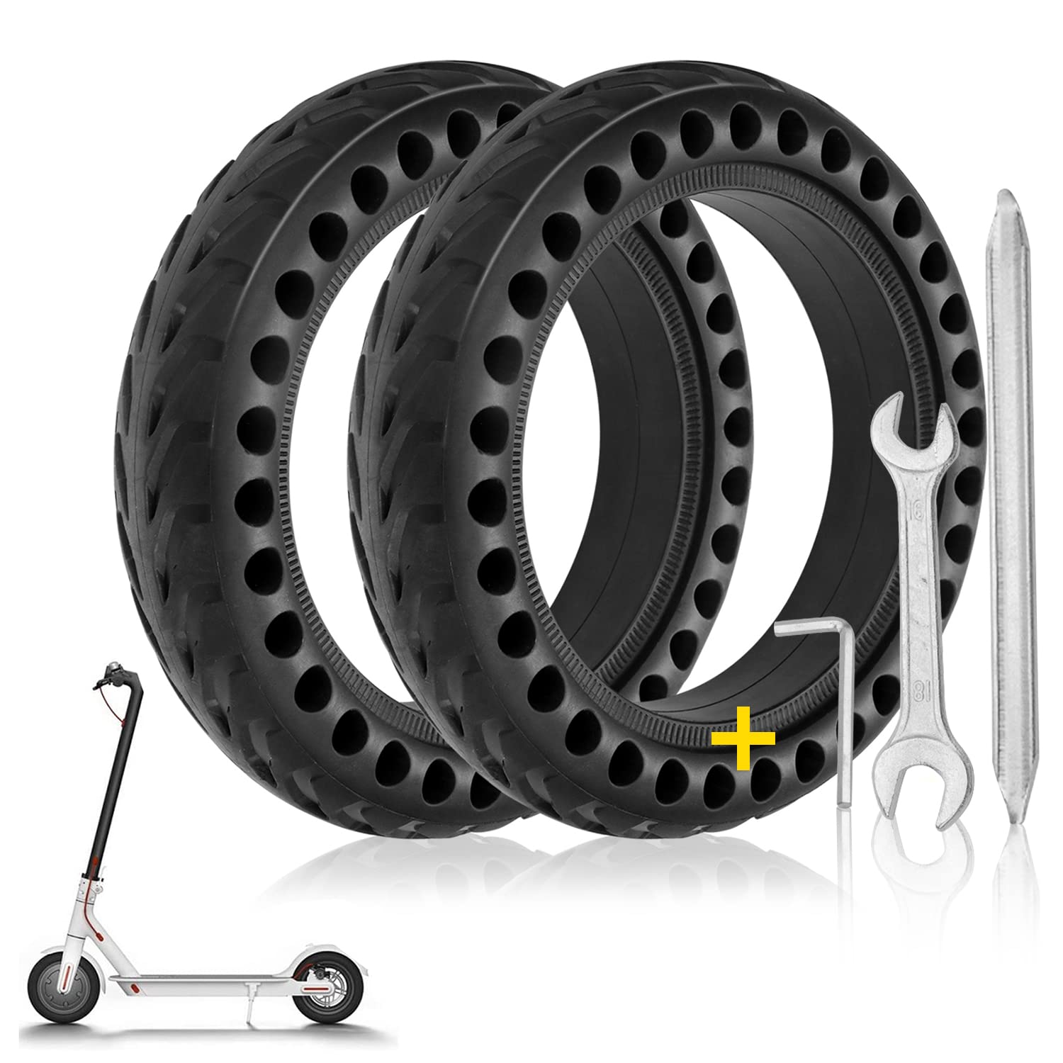 Photo 1 of Solid Tire For Gotrax gxl/for Xiaomi m365 Electric Scooter parts/gotrax XR/Mijia Mi m365 pro, 8.5 inches Electric Scooter Solid Honeycomb Tires (2Tires+3Tools)