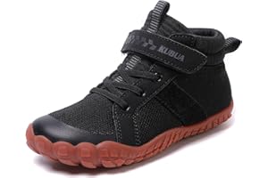 KUBUA Kids High Top Barefoot Shoes Boys Girls Minimalist Sneakers Lightweight Comfort Zero Drop Shoes Toddler Little Big Kid