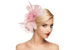 dressfan Fascinator Hat Headpiece Womens 20s Vintage Wedding Hair Accessories for Derby/Wedding/Cocktail/Tea Party