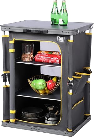 TIMBER RIDGE Campingschrank faltbar Campingküche klappbar Auto Faltschrank Küchenbox Klappschrank All-in-one tragbar mit Tragetasche