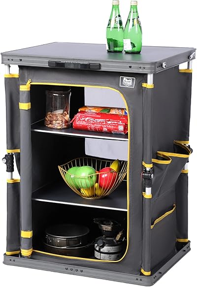 TIMBER RIDGE Campingschrank faltbar Campingküche klappbar Auto Faltschrank Küchenbox Klappschrank All-in-one tragbar mit Tragetasche