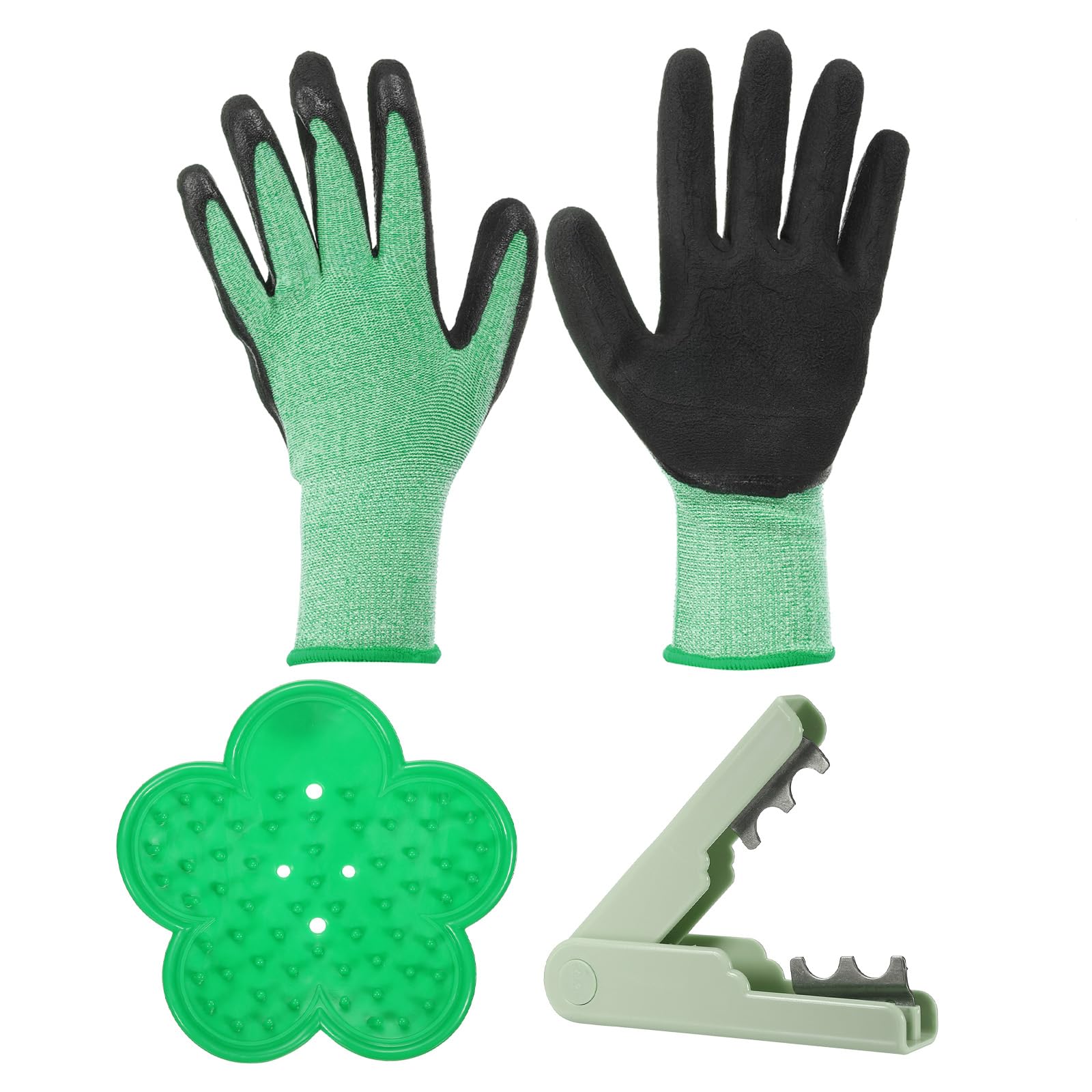 PATIKIL Rose Stem Leaf Thorn Stripper, 3Pcs/1Set Rose Thorn Stripper Remover Tool Leaf Stripping Tool for Gardening Flower Pruning, Green