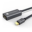 ivanky Mini DisplayPort to HDMI Adapter [Super Slim, Nylon Braided, Aluminum Shell] - Thunderbolt to HDMI Adapter for MacBook Air/Pro, Microsoft Surface Pro/Dock, Monitor, Projector and More - Grey