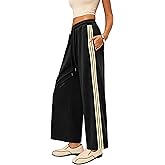 Lumister Women's High Waist Wide-Leg Track Pants with Pockets - Lightweight Quick-Dry Athletic Joggers for Comfort & Style
