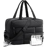 BAGSMART Large Gym Bag for Women, Carry on Travel Duffel Bag, Water-resistant Weekender with Shoe Compartment for Gym Travel Work, Classic