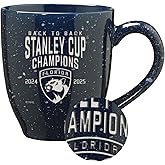 Rico Industries NHL Hockey Florida Panthers Back To Back Champions 2025 16 oz Team Color Laser Engraved Speckled Ceramic Coffee Mug