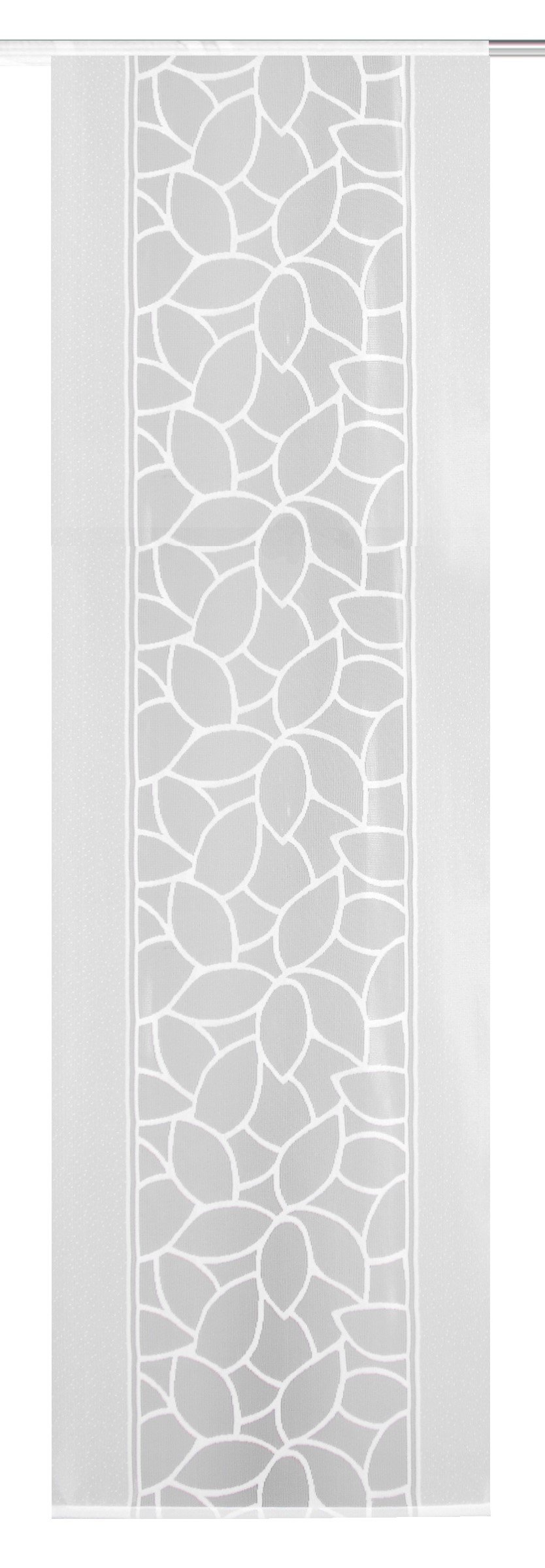 Home Fashion White Polyester Jacquard Panel Blind 245 x 57 cm
