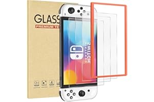 Rvciby 3-Pack Matte Tempered Glass Screen Protector for Switch OLED Model 2021 [7 Inch],with Alignment Frame Transparent,Anti