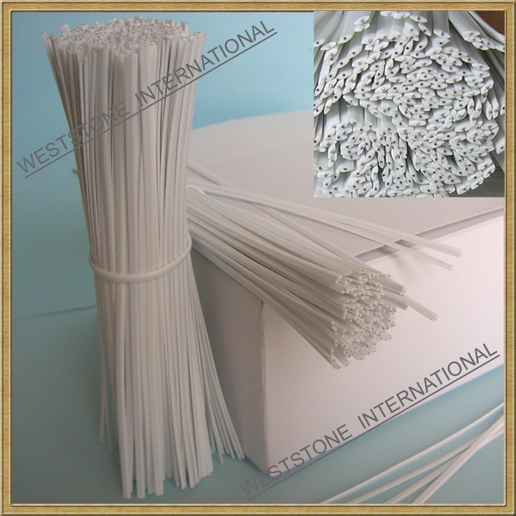 Weststone 100pcs 5"(12.7cm) Plastic White Twist Ties - Oval