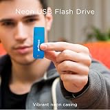 Integral 32GB Neon USB 2.0 Flash Drive 5 Pack Black Pink Yellow Orange Blue view 2