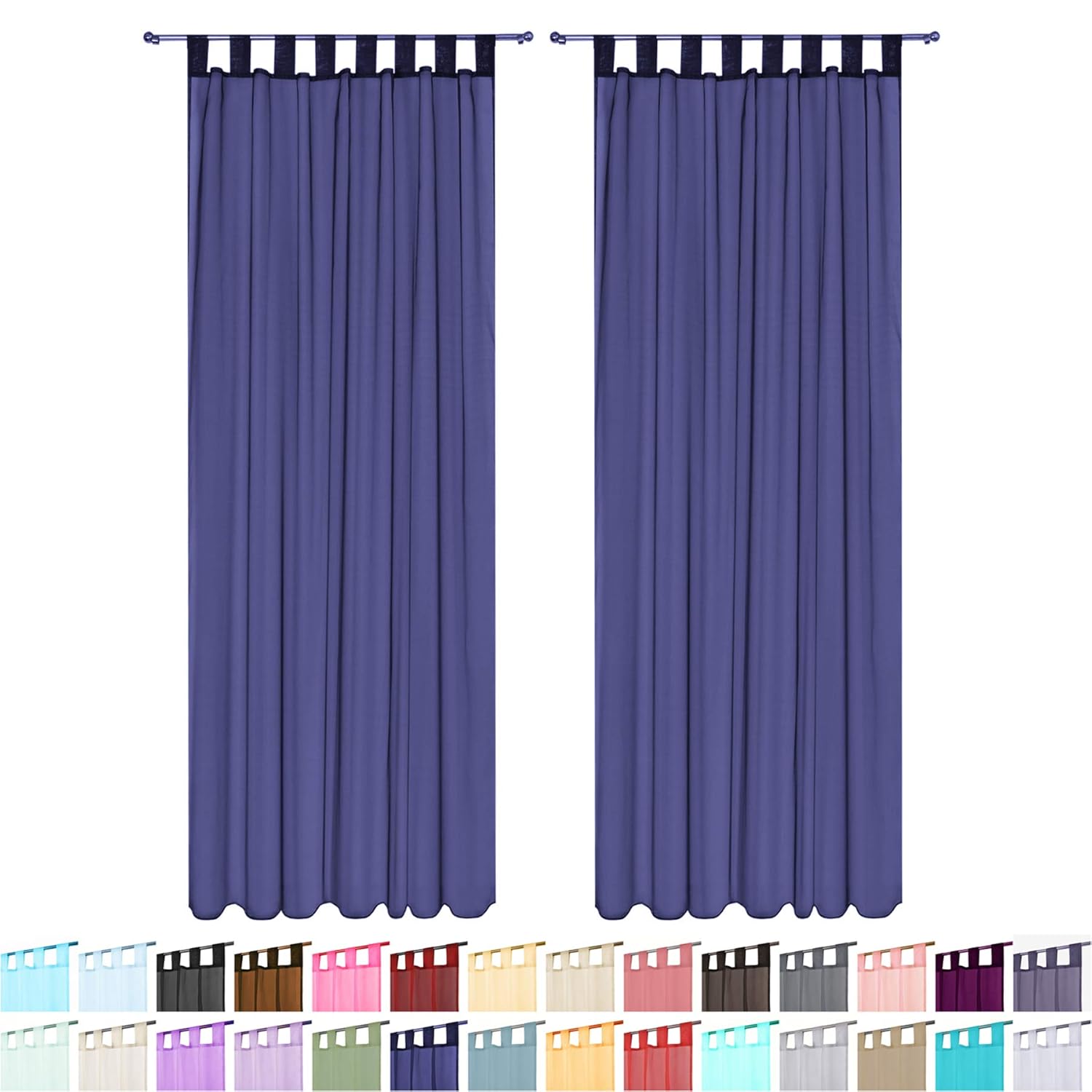 Megachest lucy Woven Voile Tab Top Curtain 2 Panels with ties (28