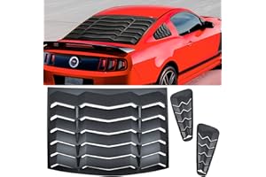 DANTI Rear and Side Window Louvers for Ford Mustang 2005 2006 2007 2008 2009 2010 2011 2012 2013 2014 Sun Shade Cover in GT Lambo Style(Matte Black)