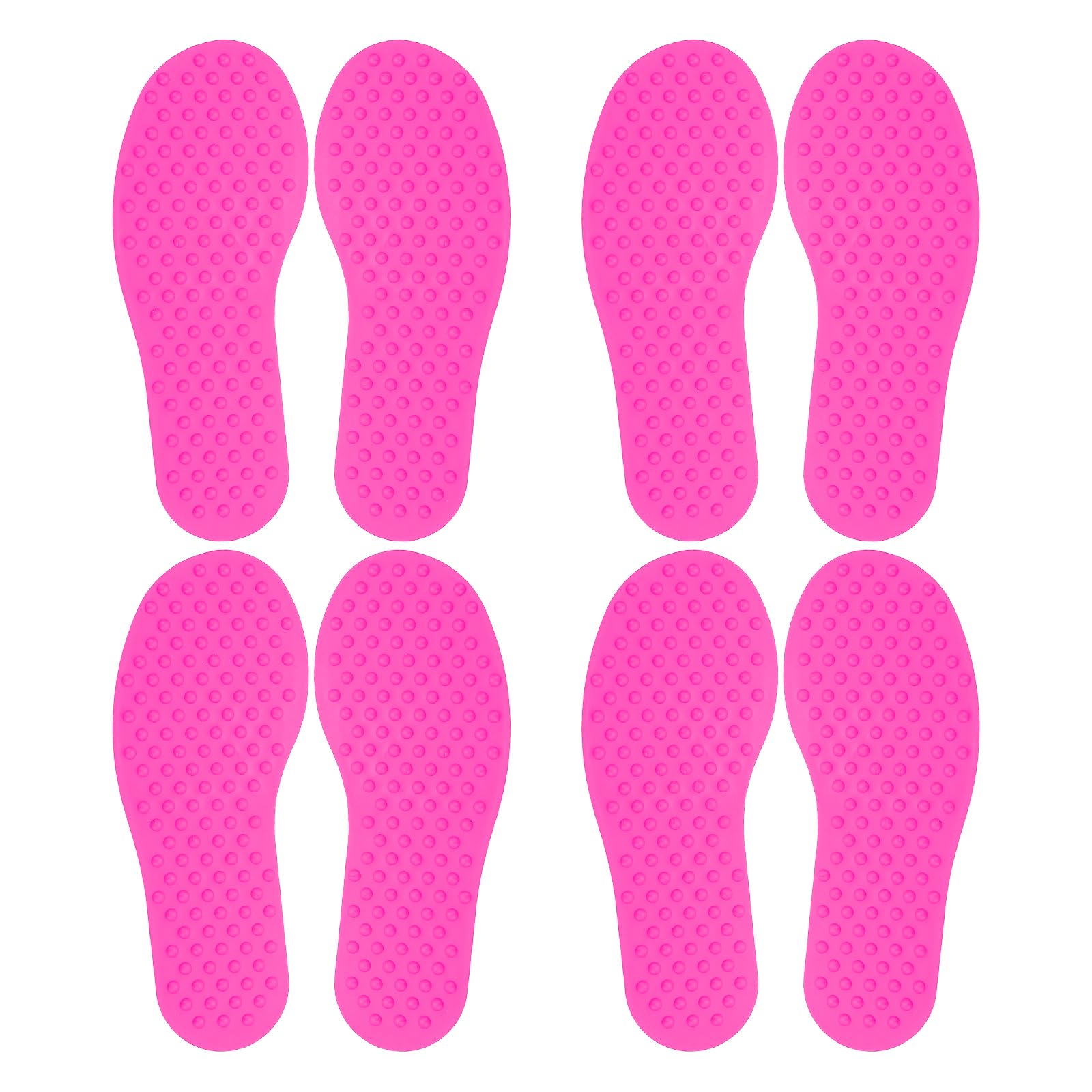 PATIKIL Feet Markers for Classroom, 4 Pairs Plastic Floor Foot Shaped Non Slip Spots Carpet Markers for Education Preschool Children Teacher Supplies, Pink