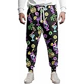 VVGETE 80s Costumes for Men Joggers Pants,Casual Pants Running Pants with Drawstring,90s Outfit for Men