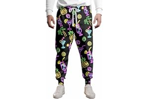 VVGETE 80s Costumes for Men Joggers Pants,Casual Pants Running Pants with Drawstring,90s Outfit for Men