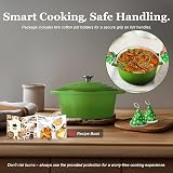 Overmont Enamelled Cast Iron Round Casserole Pot 28cm 6.6L Forest Green view 6
