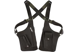 Underarm Shoulder Bag for Men, Double Shoulder Armpit Bag with Adjustable Strap Anti-theft Leather Backpack Underarm Case for