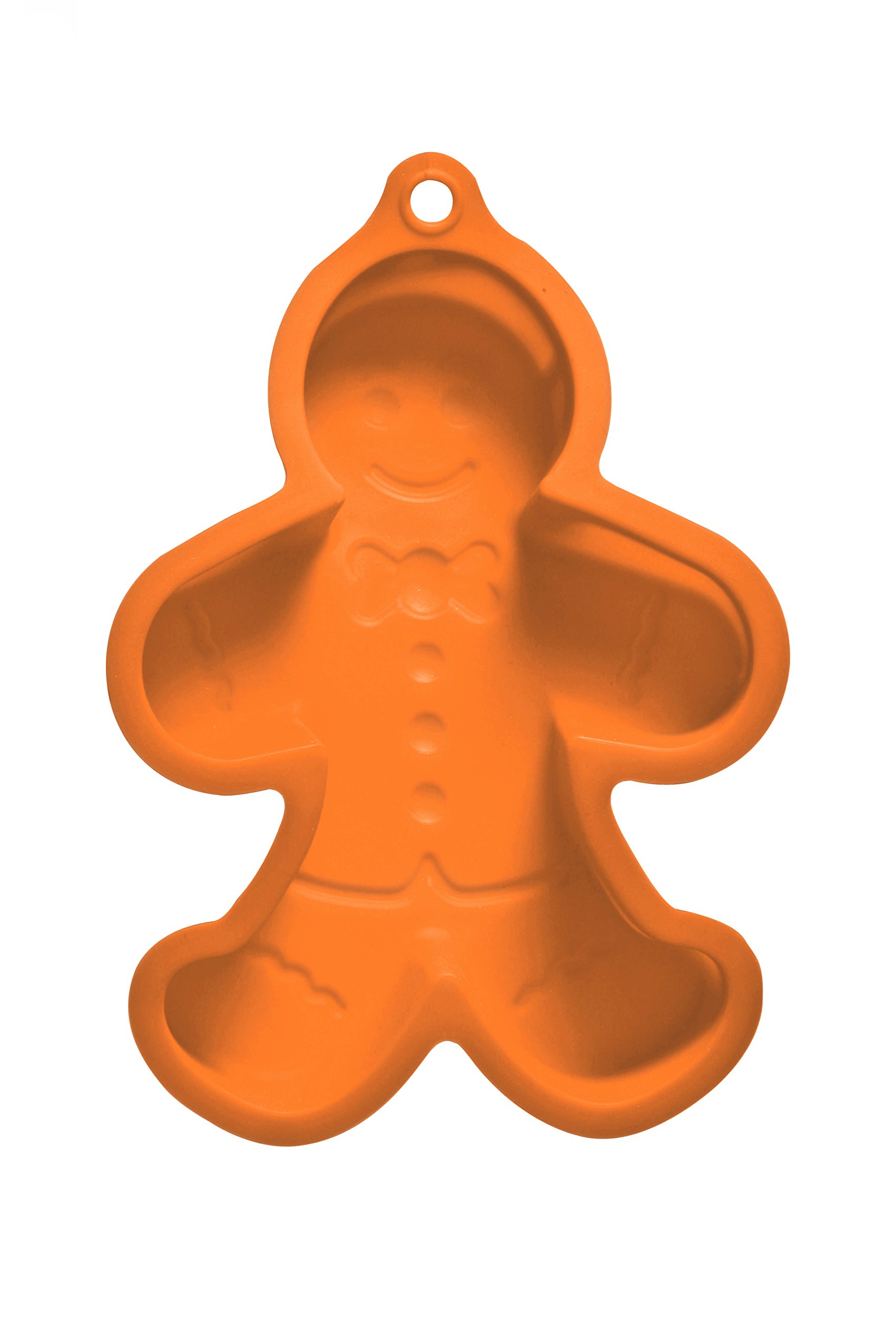 Premier Housewares Silicone Mould Cake Cases for Baking Gingerbread Man Cutter Tool Cake Cases Silicone Moulds H x W x D: 5 x 20 x 25 cm,Orange