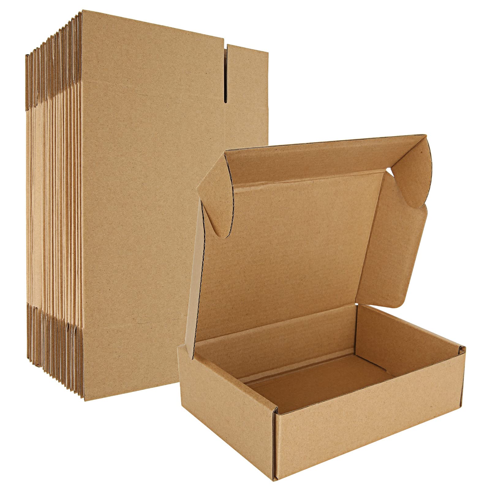 ASelected 30 Pack Shipping Boxes, Corrugated Cardboard Mailing Box, 180x130x50mm Gift Boxes for Packaging, for Posting Mailing Small Business, Brown
