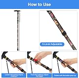 supregear Adjustable Folding Walking Cane Portable Lightweight Black Floral view 3