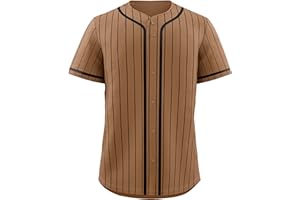 KXK Pinstripe Baseball Jersey for Men Women,Blank Button Down Baseball Shirt Team Sports Uniform