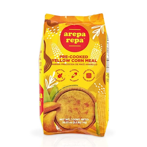 AREPA REPA PRE-COOKED YELLOW CORN MEAL, GLUTEN FREE,...