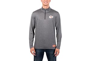 Ultra Game Adults NFL Official Super Soft Quarter Zip Long Sleeve T-Shirt