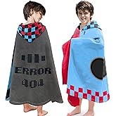 HSUIOFE Hooded Towels for Kids -Toddler Beach Towel- Super Absorbent & Quick Dry 100% Cotton 30x50 Inch - to Kid Ages 3-10-Video Game/Gaming Pattern Design